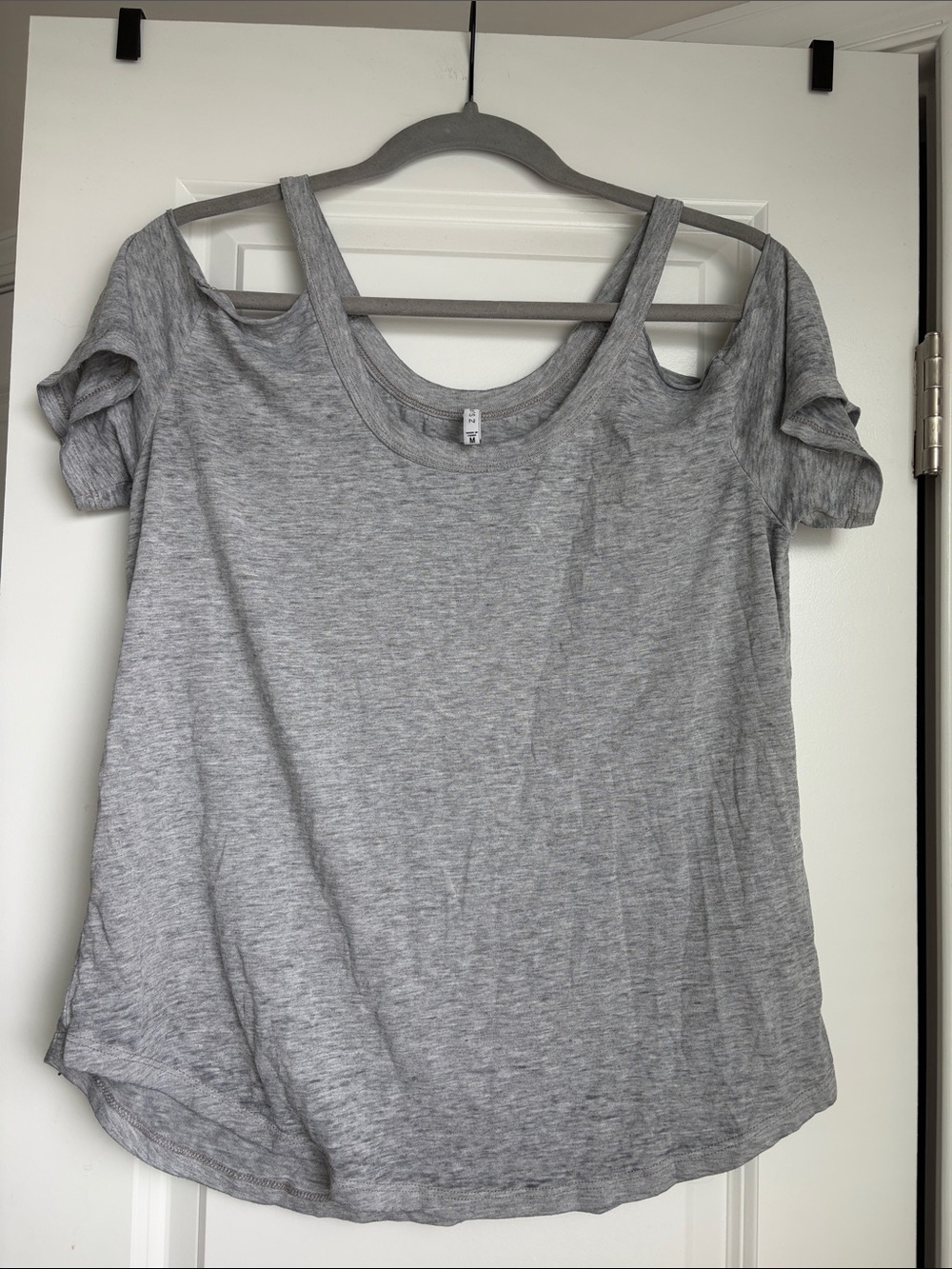 Z Supply Heather Gray Cold-Shoulder Scoop Neck Tee